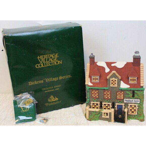NEW 1994 Dept 56 Heritage Village Dickens' Series Dedlock Arms 5752-5 3rd Ed. - Picture 1 of 16